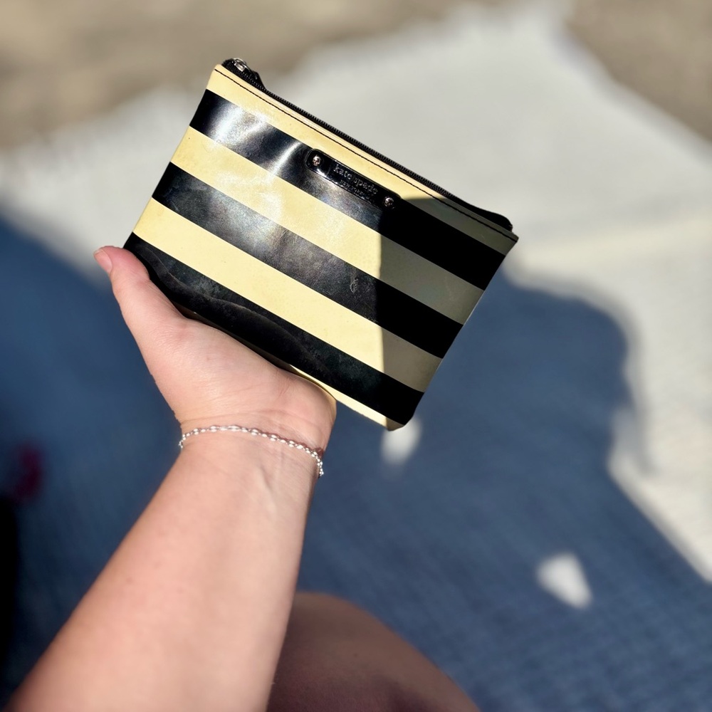 Kate Spade Black and Yellow Striped Wallet